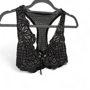 Victoria’s Secret Dream Angels Bralette Size S Black With Nude Lace